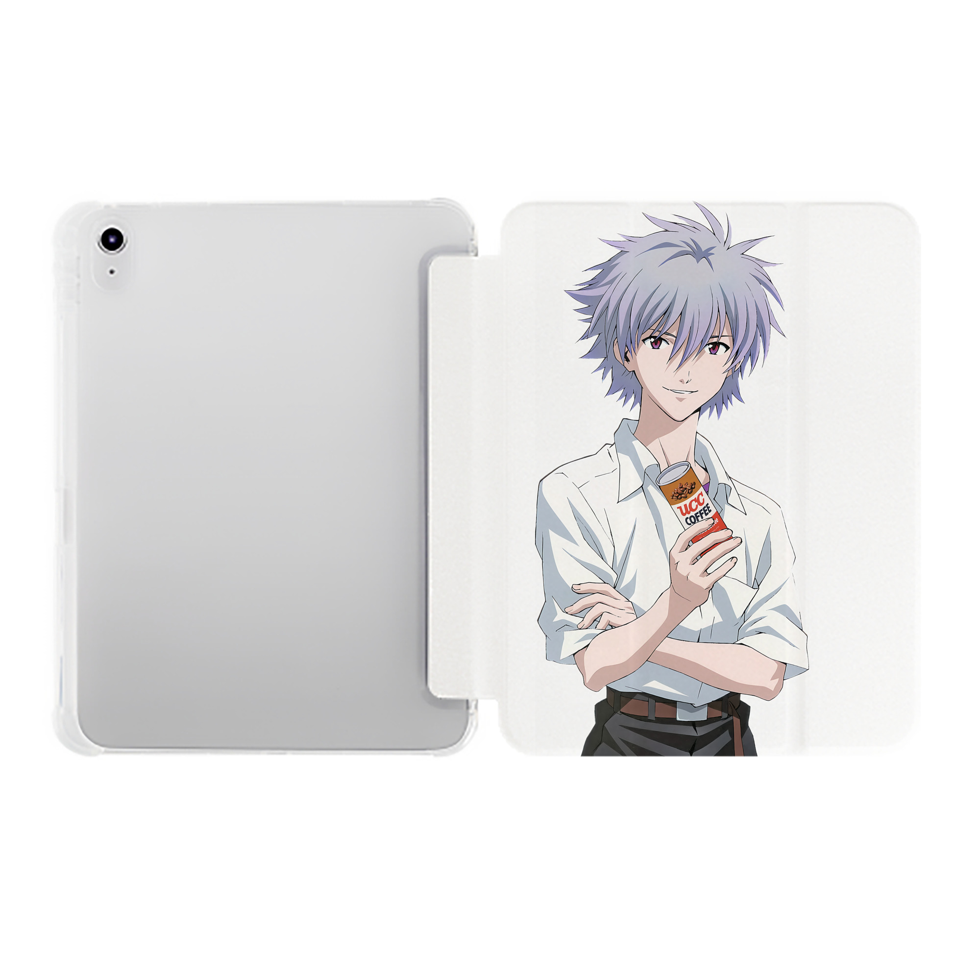 （画像用） EVA 新世紀エヴァンゲリオン IPad ケース ペン収納付き 三つ折りスタンド PUレザー×シリコン 対応機種9.5/10.5/10.9インチ